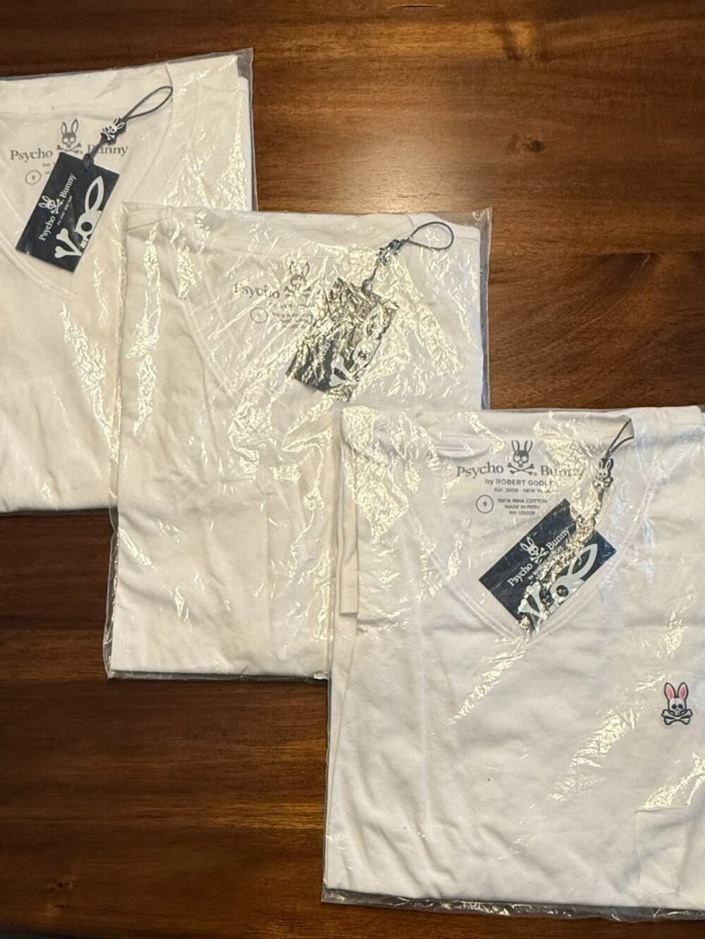 NWT $70 Psycho Bunny Shirt Mens Size 9 Classic White V Neck Graphic Tee 3XL